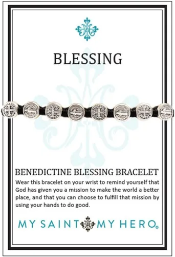 Miniatura 2 de Pulsera de bendición tejida a mano con abalorios de metal benedictino, metal común, BBS-104