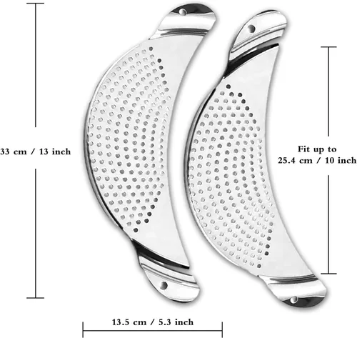 Miniatura 7 de Colador de acero inoxidable, 2 unidades, colador de pasta, colador de alimentos de metal para fideos, frutas, verduras, adecuado para macetas