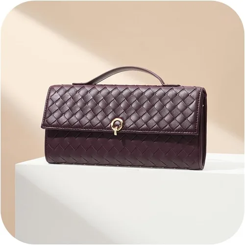 CHUNLI Bolsos de mano tejidos elegantes para mujer, bolsos cruzados de diseñador con asa superior, bolso formal de piel sintética de noche