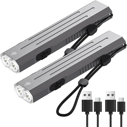 Miniatura 12 de Hoxida Linterna EDC recargable de alto lúmenes, mini linterna de bolsillo con botón estroboscópico táctico, linterna plana pequeña EDC magnética