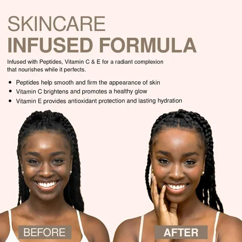 Miniatura 6 de Palladio Crema CC de Corrección de Color de Cobertura Completa, Sin Aceite con Péptidos y Vitamina C, Base de Cobertura Ajustable