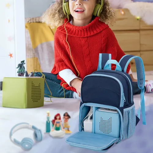 Miniatura 7 de LoDrid Mochila compatible con Tonie Box 2/1, funda de transporte con múltiples bolsillos para auriculares, cargador y accesorios, bolsa