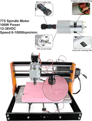 Miniatura 3 de Router CNC 3018-PRO mejorado para grabado, máquina de grabado de 300x180x45mm con interruptores de límite, parada de emergencia, husillo de 10000rpm