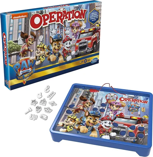Miniatura 3 de Operation Game: Paw Patrol The Movie Edition Juego de mesa para niños de 6 años en adelante, juego de Paw Patrol de Nickelodeon para 1 o más