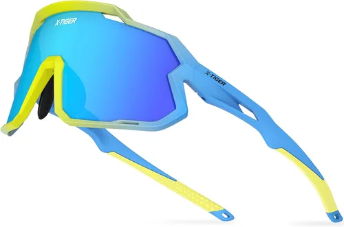 Miniatura 20 de X-TIGER Gafas de sol polarizadas para niños y niñas, lentes de sol de béisbol polarizadas para niños de 8 a 14 años, UV400, gafas de ciclismo y Negro