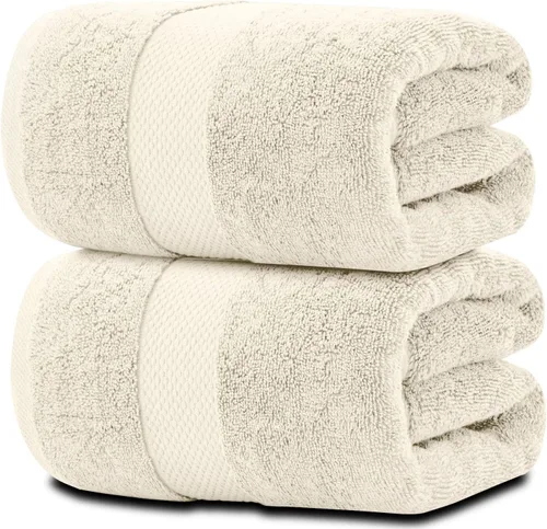 Miniatura 8 de White Classic Toallas de baño suaves de lujo, de algodón de 21.16 oz/m², extra grandes, 35 x 70 pulgadas, altamente absorbentes y de secado rápido