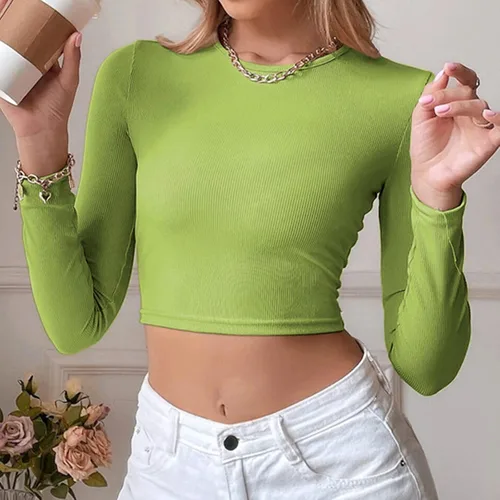 Miniatura 5 de Camiseta de fiesta para mujer, cuello redondo, cuello halter, camiseta sin mangas sexy, de punto acanalado, cuello halter, camiseta sin mangas