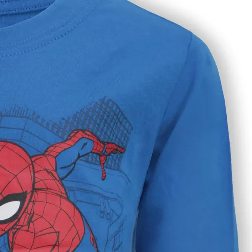 Miniatura 7 de Marvel Spider-Man - Chaleco con cremallera para niños, camiseta de manga larga y conjunto deportivo para niños pequeños y grandes - AzulRojo