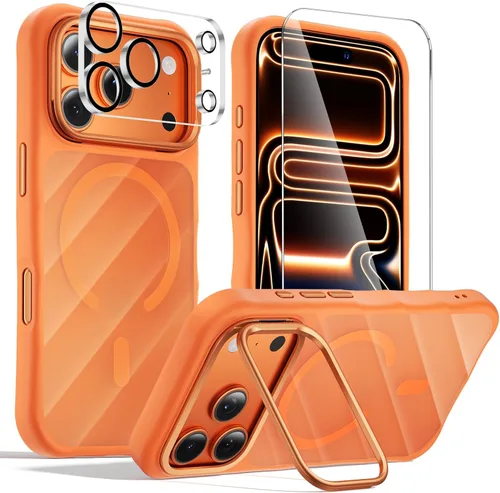 Miniatura 33 de Tigowos - Funda magnética para iPhone 15, resistente a las caídas, sensación de piel mate, a prueba de golpes, delgada, negro mate