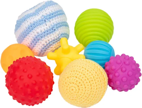 Miniatura 6 de Adena Montessori Paquete de 8 bolas sensoriales para niños pequeños de 1 a 3 años, juguetes sensoriales para bebés de 6 a 12 meses, juguete