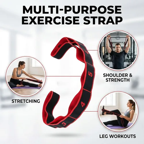 Miniatura 2 de Fitness Resistance Band for Stretching and Yoga, 8-Section Elastic Training Bands with Handles, Numbered Resistance Bands, Fashionable Puller