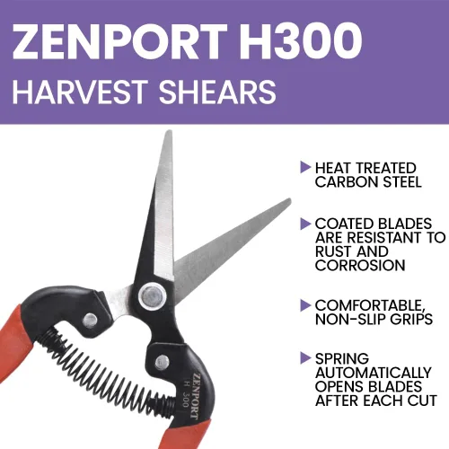 Miniatura 4 de Zenport H300 Cosecha Shear Long Straight Snip Hoja de acero al carbono Caja de 12