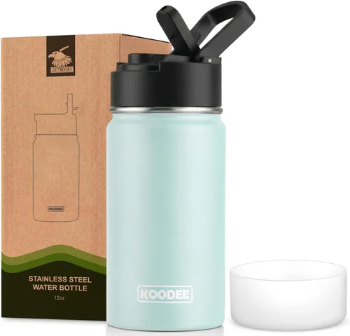 Miniatura 130 de koodee Insulated Water Bottle, 32 oz Stainless Steel Double Wall Vacuum Wide Mouth Sport Bottle with Leakproof Spout Lid (Navy)