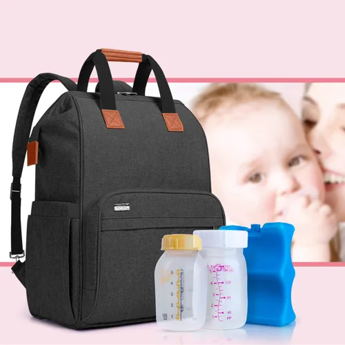 Miniatura 8 de LUXJA Bolsa para extractor de leche con compartimentos para bolsa enfriadora y laptop, mochila para extractor de leche con 2 opciones de uso