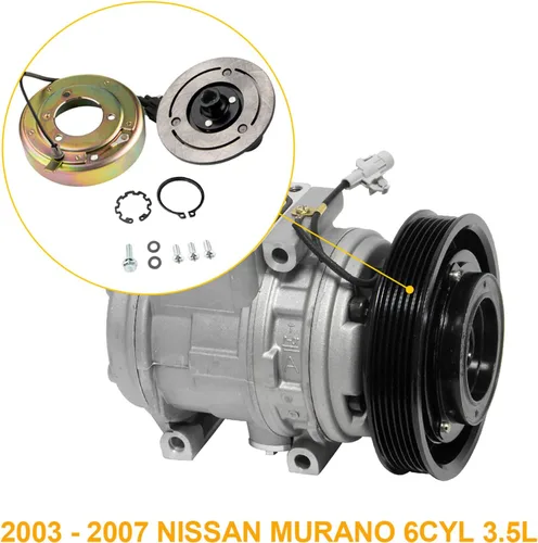 Miniatura 5 de 58544 ZonCar Kit de embrague de compresor A/C de repuesto para Murano 2003-2007, kit de embrague de compresor de CA bobina de polea