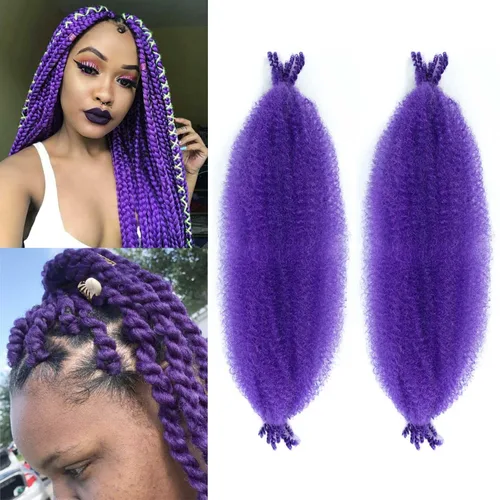Miniatura 49 de Cabello afro trenzado elástico color marrón claro de 16 pulgadas, paquete de 3 T27, cabello afro preesponjado y trenzado elástico, cabello afro