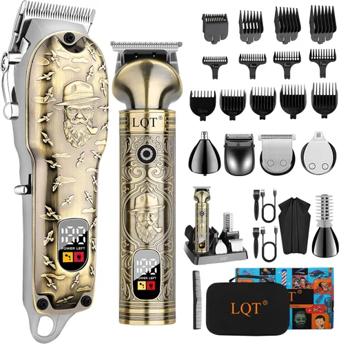 Miniatura 8 de Cortadora de pelo profesional para hombres, recargable, inalámbrica, recortadora de barba y afeitadora eléctrica, kit de corte de cabello