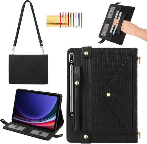 Miniatura 24 de Bolso Funda para Samsung Galaxy Tab S10 FE/S9 FE 10.9"/S9/S8/S7 11", Techcircle Folio con Soporte Cruzado, Billetera con Ranura para Lápiz S Pen