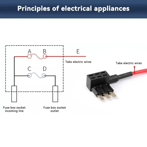 Miniatura 3 de Grifo de fusible para añadir un circuito para automóvil, 3 clavijas, 32 V, 5A-30 A, adaptador de fusible para agregar un circuito, adaptador