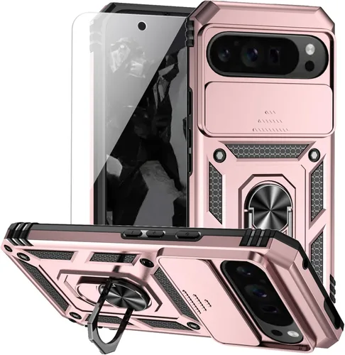 Miniatura 10 de Funda para Google Pixel 9 Pro XL con cubierta para lente de cámara, protector de pantalla HD, doble capa de grado militar a prueba de caídas