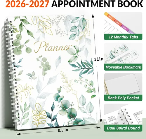 Miniatura 47 de SUNEE Libro de citas 2026-2027, trimestral por hora, semanal y mensual, de julio de 2026 a junio de 2027, planificador académico de 6.4 x 8.3