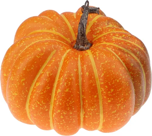 Gresorth Mango realista de calabaza plana falsa de 7.9 pulgadas, decoración de Halloween y Navidad