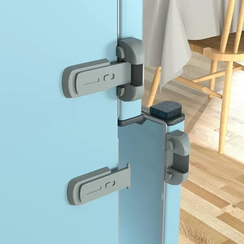Miniatura 6 de Paquete de 2 cerraduras para nevera a prueba de niños, pestillo de puerta para refrigerador, congelador para mantener cerrado