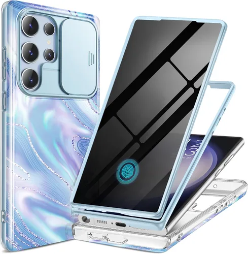 Miniatura 24 de GVIEWIN para Samsung Galaxy S23 Ultra Funda con cubierta deslizante para cámara, [Protector de pantalla incorporado] [2 Marcos frontales] Funda