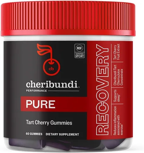 Cheribundi Gomitas de cereza Tart Pure | Rendimiento para una máxima recuperación con 25 cerezas ácidas | Potente apoyo antioxidante, sin OMG, sin