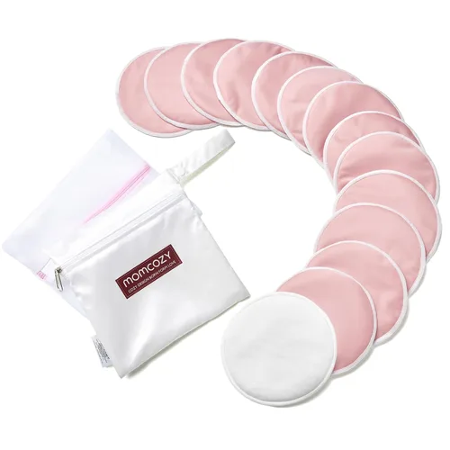 Miniatura 13 de Momcozy Almohadillas reutilizables para el pecho, 6 unidades, almohadillas de lactancia ultra finas y lavables, vienen con bolsa de separación seca