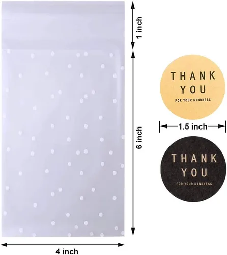 Miniatura 2 de Searik Bolsas autoadhesivas para galletas con sello de 4 x 6 pulgadas, bolsas de plástico de celofán individuales de 4 mils, para bodas, fiestas