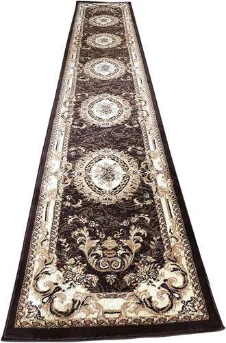 Miniatura 11 de Deir Debwan Alfombra tradicional Aubusson con diseño floral largo de 330.000 puntos, diseño 602 (31 pulgadas x 15 pies 8 pulgadas)