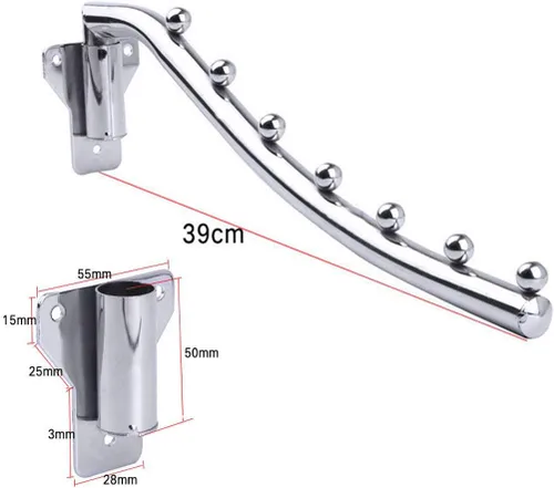 Miniatura 2 de Paquete de 2 percheros plegables montados en la pared, colgador plegable desmontable resistente con brazo oscilante, gancho de ropa de acero