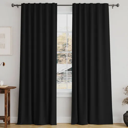 Miniatura 102 de Turquoize Cortinas Opacas para Tratamiento de Ventana con Trabillas Traseras para Sala de Estar/Dormitorio, Tratamientos de Ventana con Aislamiento
