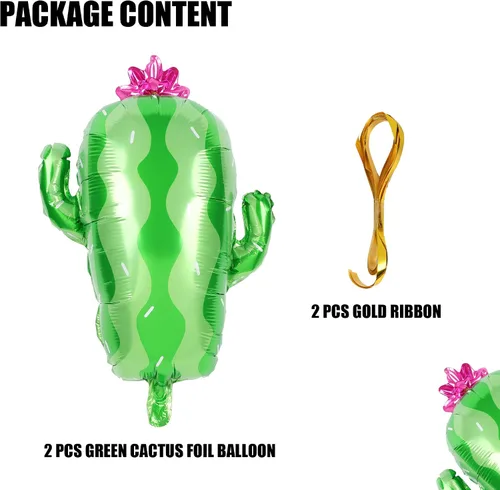 Miniatura 2 de Globo de aluminio de mylar de cactus para decoración de fiesta de cumpleaños, fiesta final mexicana, fiesta temática y fiesta de tacos a paty