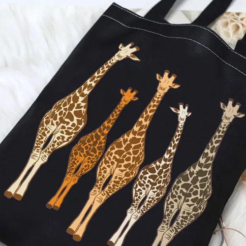 Miniatura 4 de G2TUP Bolsa de mano de jirafa amantes de la jirafa bolsa de comestibles reutilizable jirafa animal regalo de cumpleaños