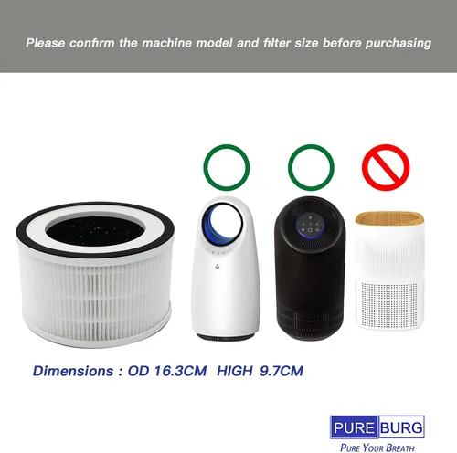 Miniatura 2 de PUREBURG Filtro de repuesto compatible con purificadores de aire Afloia Fillo Halo Allo y purificador de aire Mooka Allo, 2 unidades de carbón