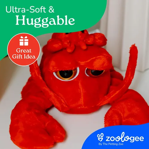 Miniatura 8 de The Petting Zoo Peluche de langosta para mamá y bebé, regalos para niños, animales del océano Pocketz, juguete de peluche de langosta de 15 pulgadas