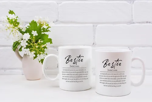 Miniatura 5 de QASHWEY Taza de café con texto en inglés «Bestie Definition», «Best Friend», mejor amiga, mejor amiga, hermana del alma, regalos para mujeres