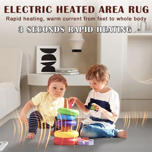 Miniatura 2 de Alfombras térmicas para suelo – Alfombra eléctrica con calefacción eléctrica, calentador de alfombra de área, con termostato ajustable de 60