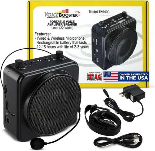 Miniatura 13 de VoiceBooster Amplificador de voz portátil para profesores - Altavoz portátil recargable de 25 W con micrófono para aula, guía turístico, hablar