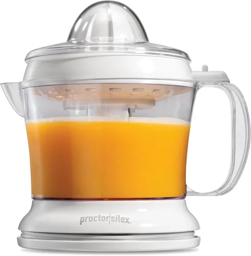 Miniatura 9 de Proctor Silex Máquina Exprimidora Eléctrica de Cítricos, Jarra Grande de 34 oz, Activada por Presión, 2 Conos Extractores para Frutas Grandes