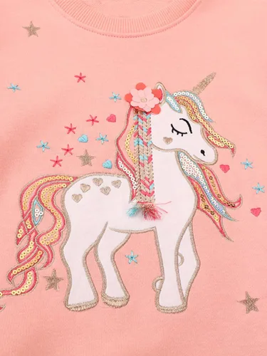 Miniatura 3 de Little Hand Sudaderas con capucha para niñas pequeñas, cuello redondo, manga larga, collage, camisetas para niños