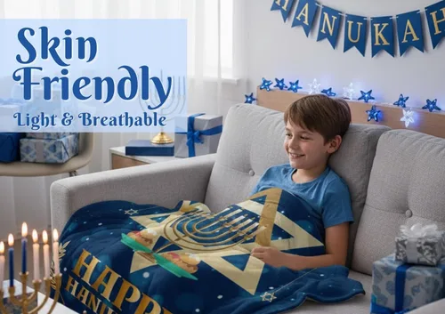 Miniatura 3 de InnoBeta Regalos de Hanukkah, manta de Hannukah para mujeres y hombres, regalos para vacaciones judías de Janucá para amigos, compañeros de trabajo