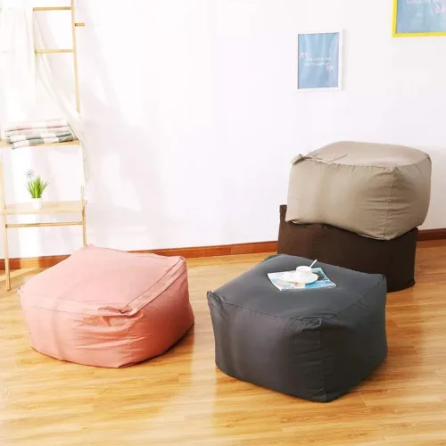 Miniatura 3 de Funda de sofá perezosa, puf de tela de lino, puf puff para sala de estar, tatami, sillas acolchadas para adultos y niños (relleno no incluido), S1
