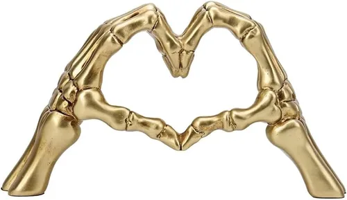 Miniatura 6 de RCFINE Estatuas de escritorio con forma de corazón, escultura de gesto de dedo, decoración de esqueleto, decoración de mano, corazón, estatuas