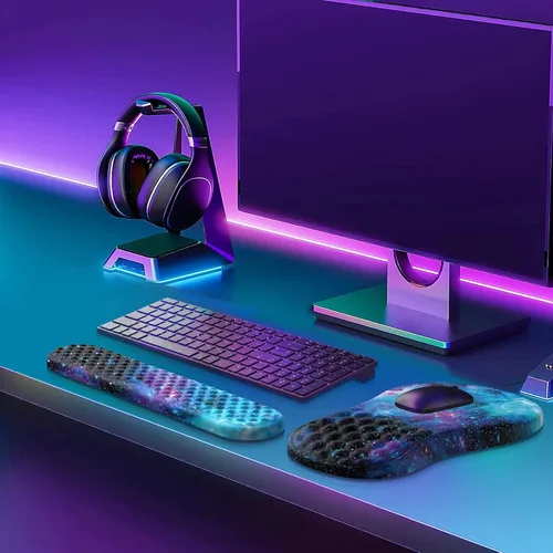 Miniatura 7 de HAOCOO Alfombrilla de Mouse Ergonómica con Reposamuñecas, Juego de 3 Alfombrillas de Mouse para Computadora, Set de Alfombrillas de Mouse de Espuma
