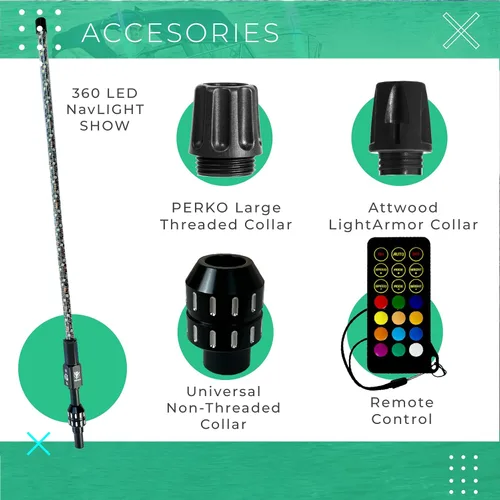 Miniatura 3 de YOLOtek Propiedad de Veteranos - Espectáculo de Luces de Navegación de 4 pies 360º - Luces LED de Navegación para Embarcaciones Marinas - Cumple