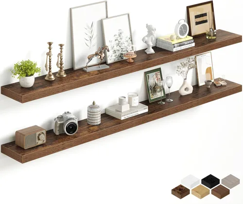 Miniatura 15 de Fun Memories Estantes flotantes de 16 pulgadas para pared, estantes de 8 pulgadas de profundidad para baño, dormitorio, cocina, montaje en pared