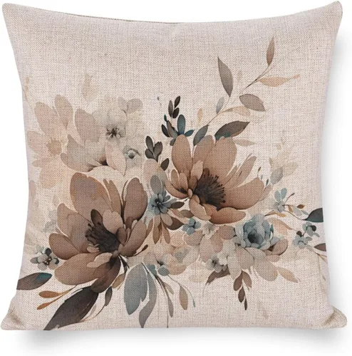Miniatura 13 de Almohadas decorativas de acuarela y flores, funda de cojín decorativa moderna de 16 x 16 pulgadas, funda de almohada cuadrada decorativa de Acuarela